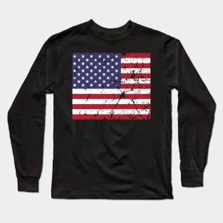 USA Flag distressed and grunge style Long Sleeve T-Shirt